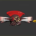 Game Movie Character Featuring Curly Hair Crown Yellow Eyes Red Cape And Star Wand