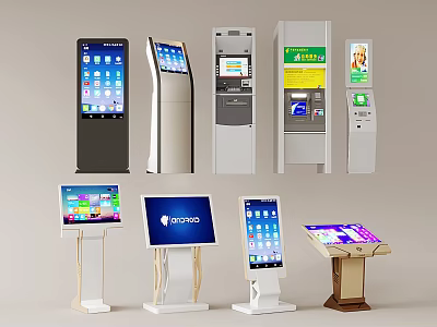 Public Facilities Self Service Touchscreen Kiosks And Interactive Information Terminals 3d model