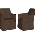 Brown Single Sofa With Soft Upholstery Comfortable Armrests And Modern Design 3d model