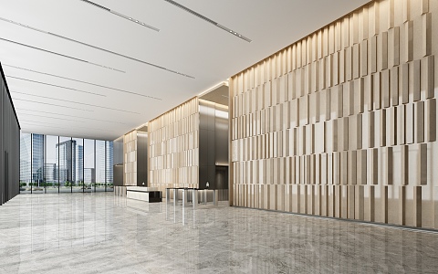 Modern Hall Corporate Lobby 3d model