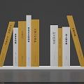 Event Display Wall Featuring Yellow White Event Planning Management Books On White Shelf