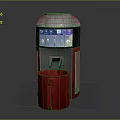 Modern Household Water Dispenser With Digital Display Control Buttons And Red Cup