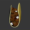 Delicious Taco with Crispy Corn Shell Juicy Meat and Fresh Green Vegetables