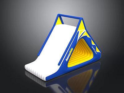 Inflatable Kids Slide with Blue Yellow and White Outdoor Play Design 3d model
