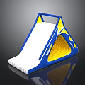 Inflatable Kids Slide with Blue Yellow and White Outdoor Play Design