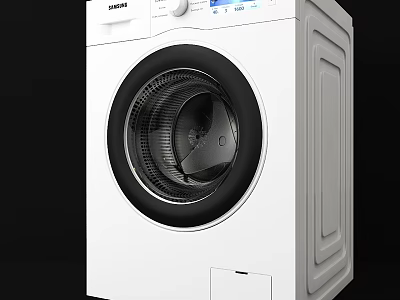 Modern Samsung Washing Machine With White Exterior And Digital Control Panel 3d model