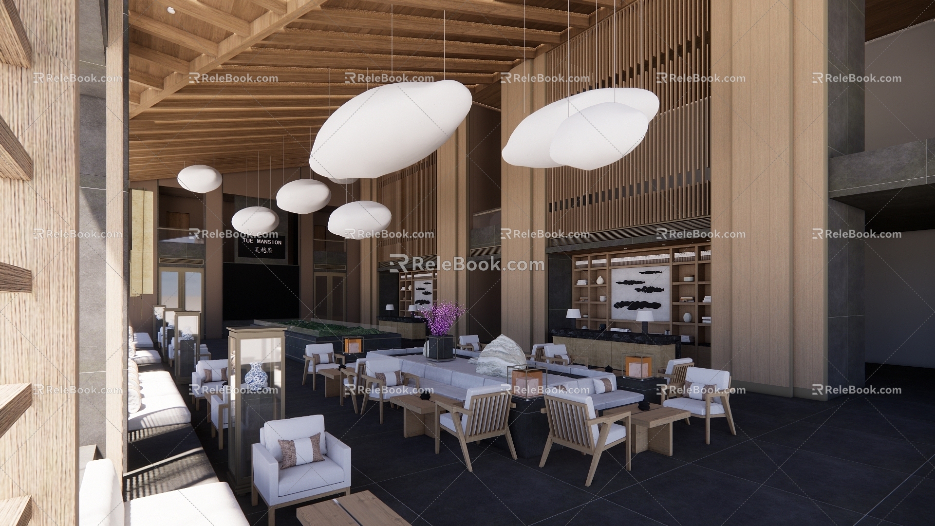 New Chinese Style Sales Office Sales Office Indoor 3d model