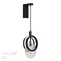 Modern Wall Lamp Design With Black Metal Frame And Transparent Glass Shade