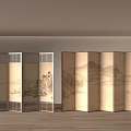 New Chinese Screen New Chinese Screen Partition Foldable Screen 3d model