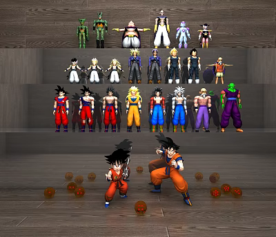 Modern anime character Dragon Ball 3d model