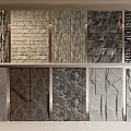 Various Textured Interior Background Wall Design Samples With Different Materials 3d model