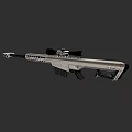 Modern Sniper Rifle With Tactical Scope Metallic Body And Magazine