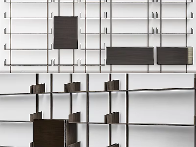 Modern Open Storage Shelf Unit With Sleek Metal Multi Layer Design 3d model