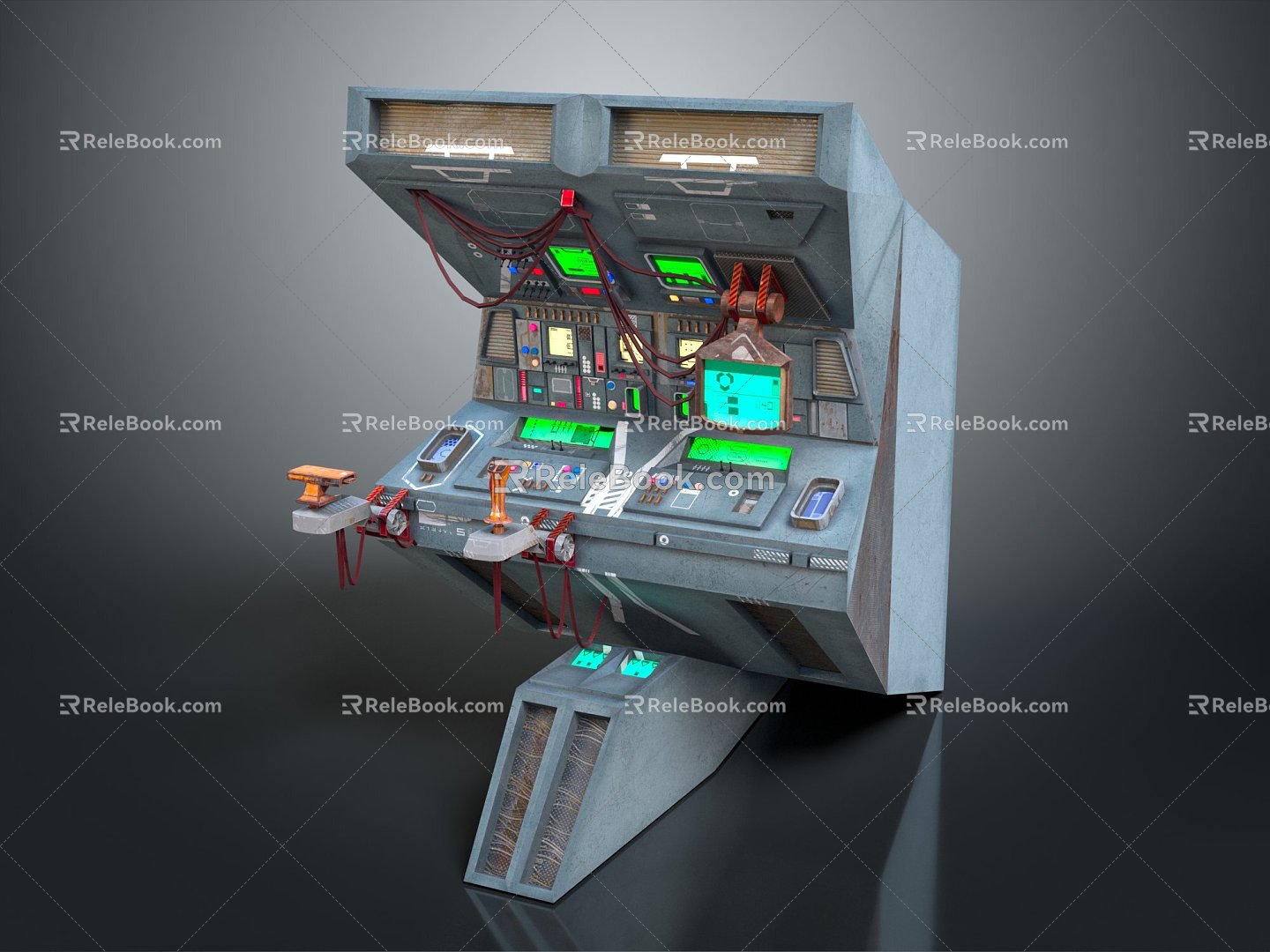 Modern Console Cab Spaceship Control Room Cockpit Sci-Fi Cockpit 3d model