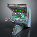 Modern Console Cab Spaceship Control Room Cockpit Sci-Fi Cockpit 3d model