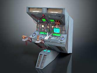 Modern Console Cab Spaceship Control Room Cockpit Sci-Fi Cockpit 3d model