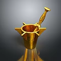 Shiny Golden Mortar And Pestle With Wing Design For Household Kitchen Tool