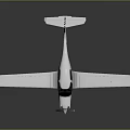 White Two Seat Light Aircraft With Straight Wings Sleek Design On Reflective Surface