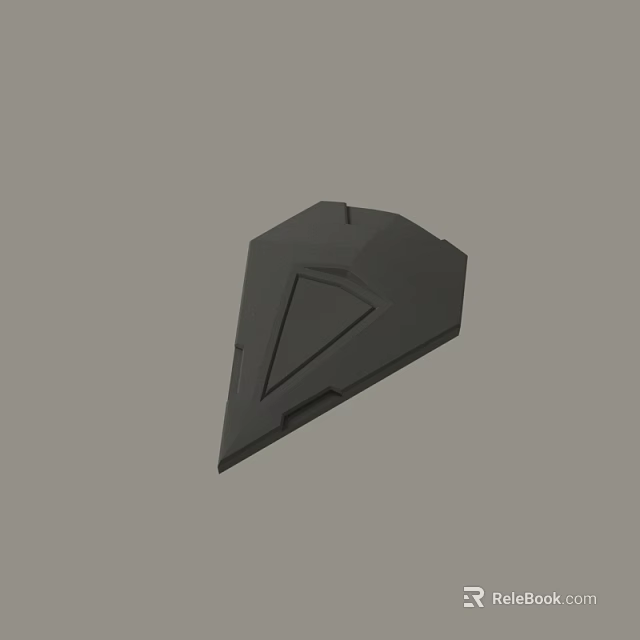 Abstract Dark Gray Geometric 3D Model With Triangular Face And Angular Structure 3d model 