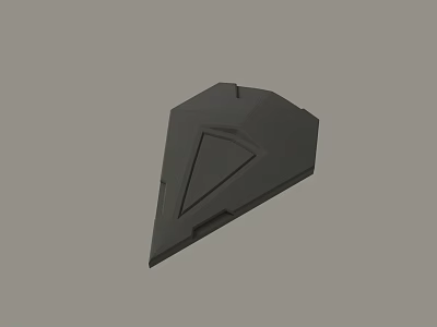Abstract Dark Gray Geometric 3D Model With Triangular Face And Angular Structure 3d model