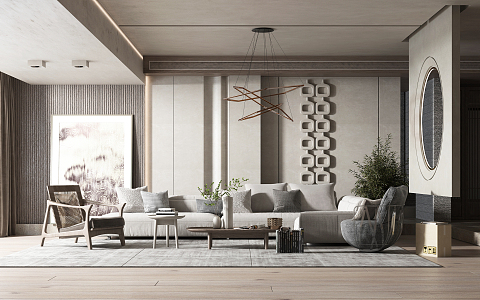 modern living room 3d model