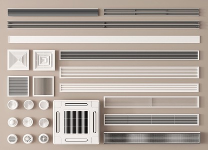 Air conditioning air outlet claw-shaped air outlet extremely narrow air outlet regular air outlet bath heater 3d model