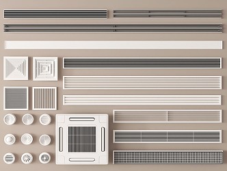 Air conditioning air outlet claw-shaped air outlet extremely narrow air outlet regular air outlet bath heater 3d model