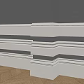 Modern Interior Corner With White And Gray Baseboard Molding Herringbone Wooden Flooring And Decorative Trim