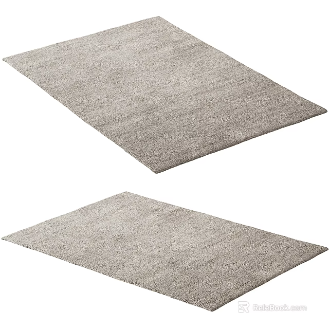 Light Grey Square Carpet Cozy Plush Modern Living Room Bedroom Decor 3d model 