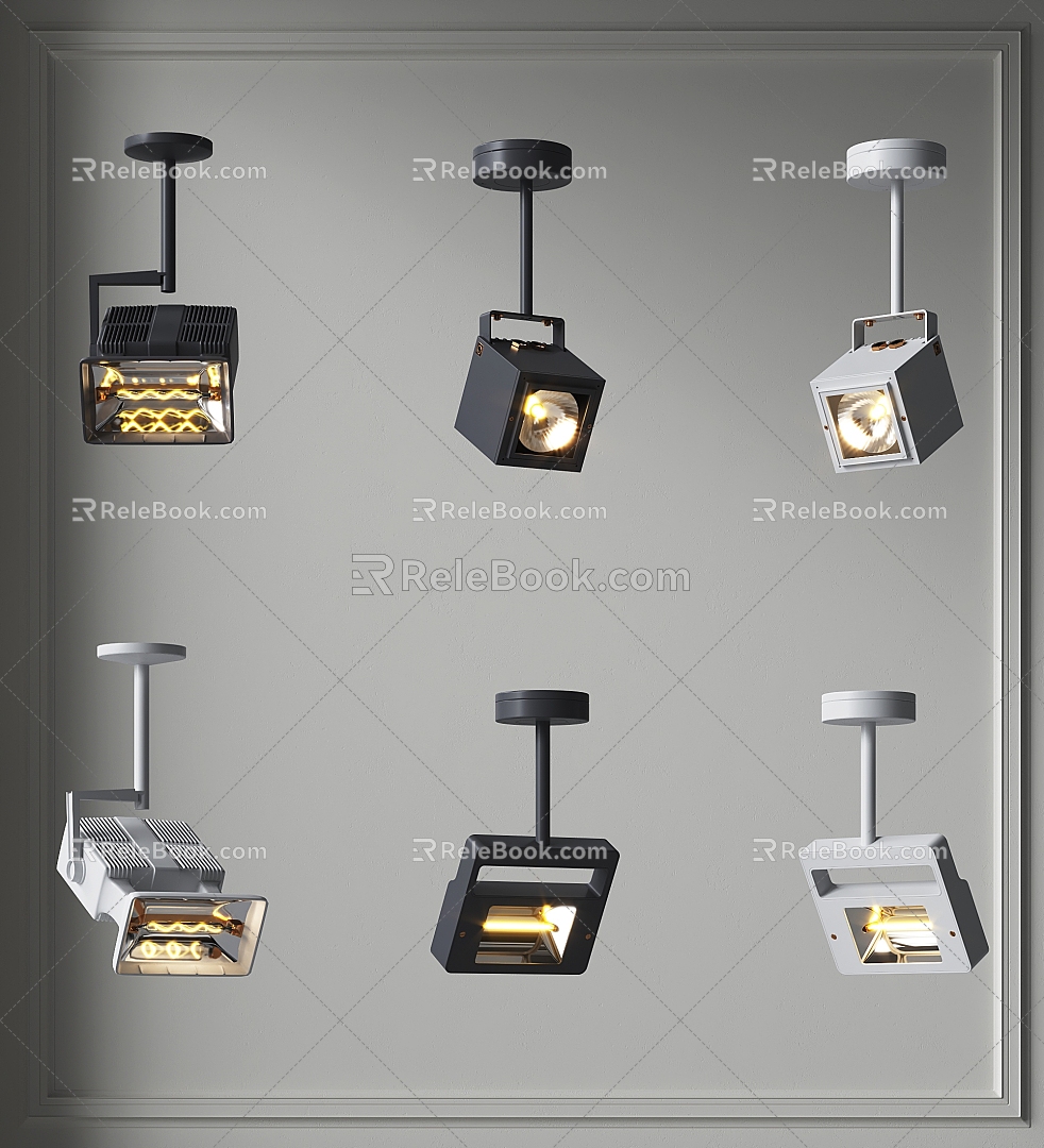 Spotlights Stage lights Turn downlights Spotlights Metal Display Spotlights Hangers Outdoor Stage lights Black White Stage Spotlights 3d model