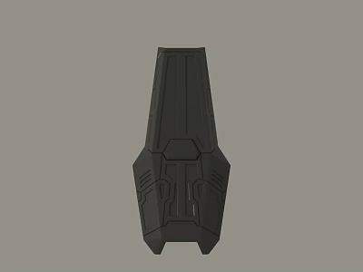 Futuristic Black Geometric Mechanical Component 3D Model With Detailed Angular Structure 3d model