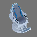 Electric Toy Futuristic Rotating Seat With Blue Safety Straps Control Panel And White Gray Design