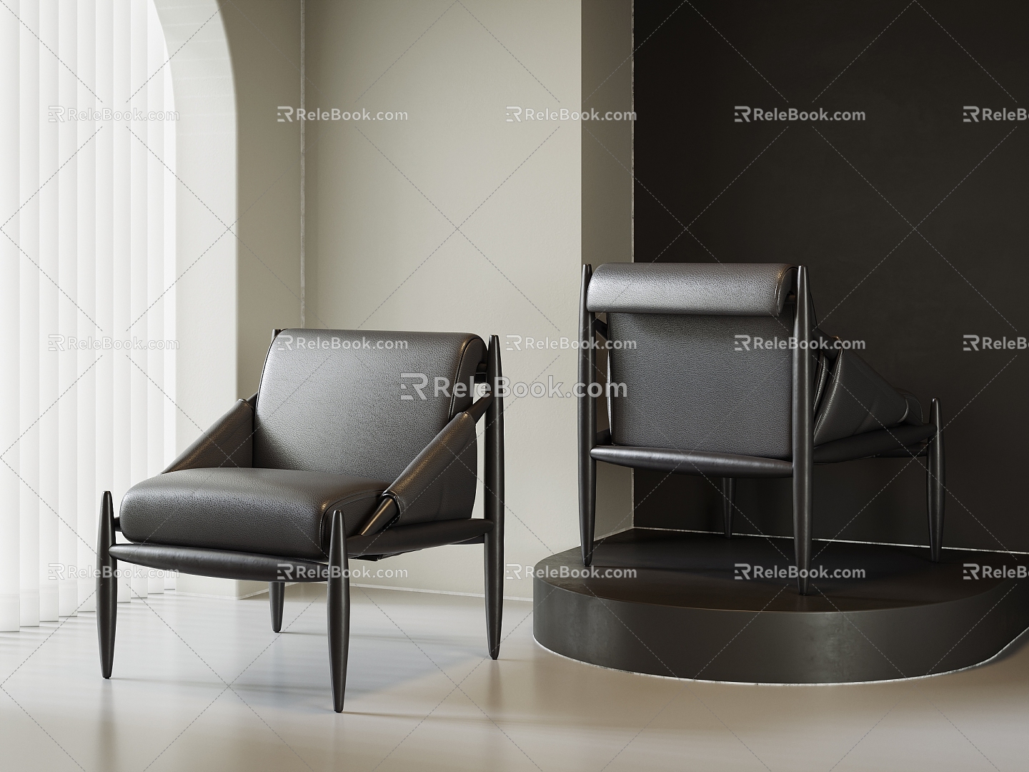 Leather Lounge Chair 3d model