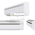 White Wall Mounted Air Conditioner Fan With Modern Design And Multiple Angles 3d model