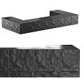 Textured Black Bar Counter Design With Modern Interior Features And Sleek Surface