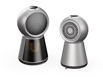 Modern Electric Heaters With Two Styles Portable Design Temperature Display And Silver Black Finish 3d model