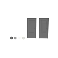 Modern Grey Hinged Doors With Panel Design And Metal Handles For Interior Use 3d model