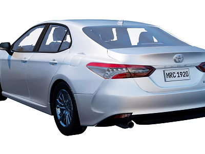 Silver Toyota Camry Sedan Rear View With Modern Sleek Exterior Design 3d model