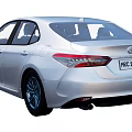 Silver Toyota Camry Sedan Rear View With Modern Sleek Exterior Design