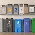modern trash can outdoor trash can 3d model
