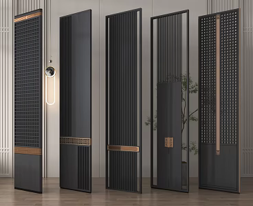 Hotel Screen Partition New Chinese Style Solid Wood Screen Partition Wood 3d model