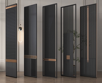 Hotel Screen Partition New Chinese Style Solid Wood Screen Partition Wood 3d model