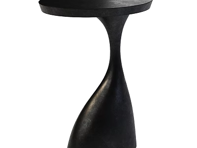 Modern Black Side Table With Curved Unique Base Design For Living Room 3d model