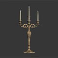 Classic Elegant Candelabra Lighting Combination Featuring Ornate Design Multiple Candles And Metal Base