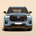 Stylish Blue Ford SUV with Modern Design Black Grille Alloy Wheels and Roof Rack