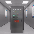 Data Center With Rows Of Server Racks White Ceiling And Bright Lighting 3d model