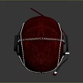 Vintage Red Leather Flight Helmet Featuring Stitching Detail Inner Lining And Headphone Microphone