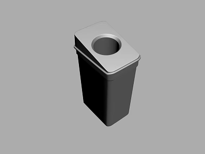 Public Facility Trash Can With Modern Design Metal Construction And Circular Opening For Public Areas 3d model