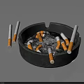 Practical Household Ashtray With Many Cigarettes And Butts For Daily Use