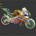 Repsol Honda Racing Motorcycle With Blue Orange Livery And Number 46